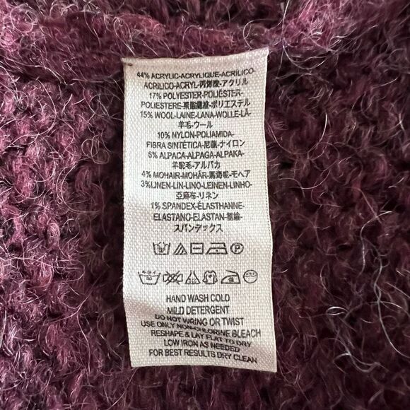 Free People Baltic Fairisle Sweater Berry Comno Wool Alpaca Blend Size XS NWOT - Picture 14 of 14